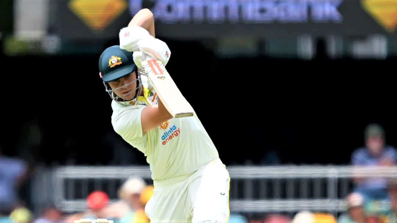 Cameron Green Posing In Action During A Professional Cricket Match Wallpaper