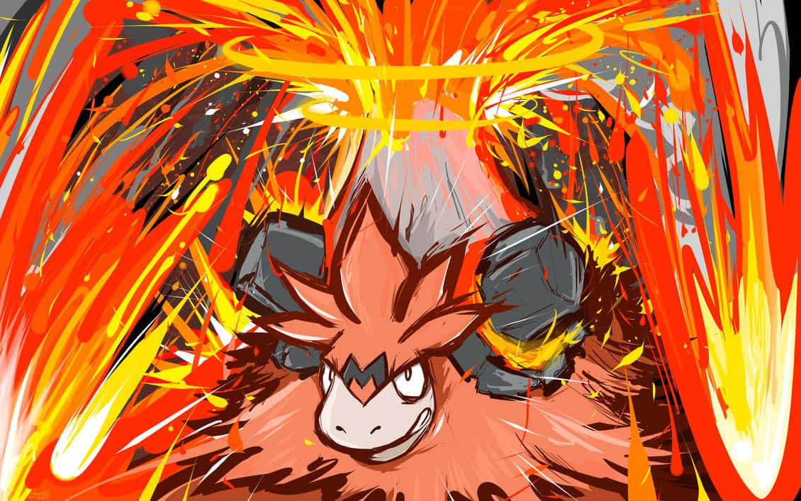 Camerupt Pokemon Aggresively Spewing Lava Wallpaper