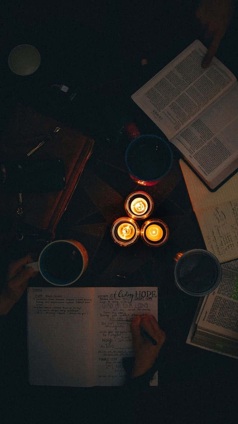 Candlelit_ Study_ Session_ Dark_ Aesthetic.jpg Wallpaper