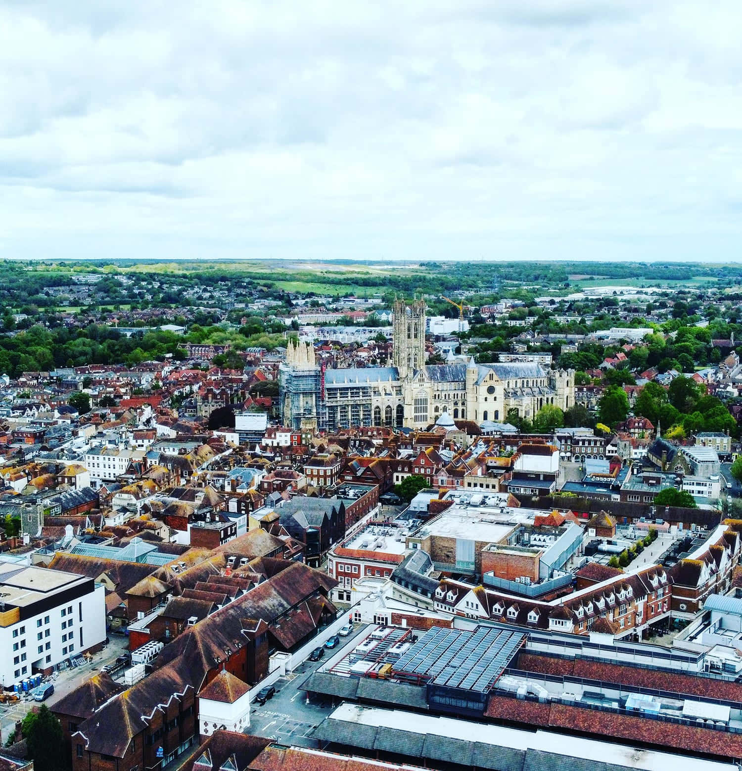 Canterbury Cathedral Aerial View Wallpaper