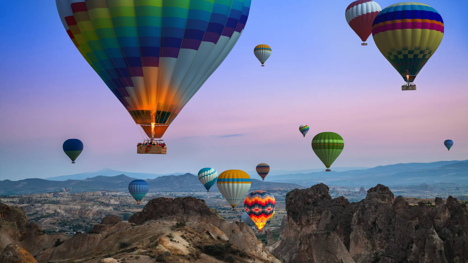 Cappadocia Pink Purple Sky Wallpaper