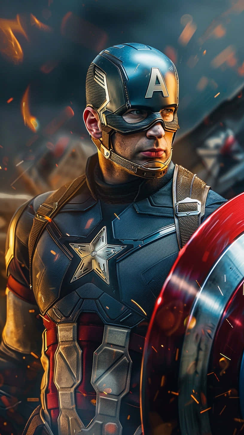 Captain America Battle Stance Wallpaper