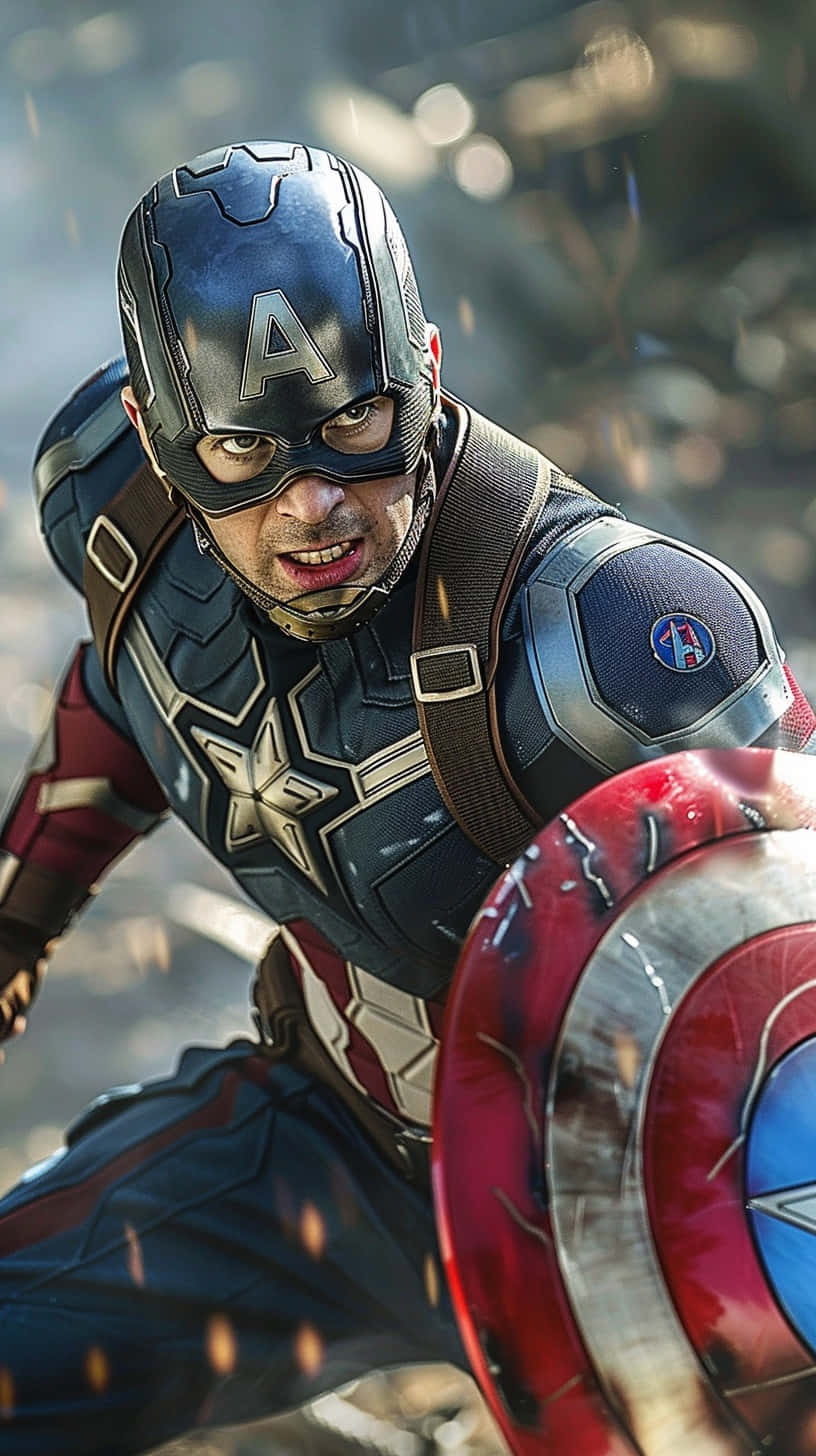 Captain America Ready For Battle Wallpaper