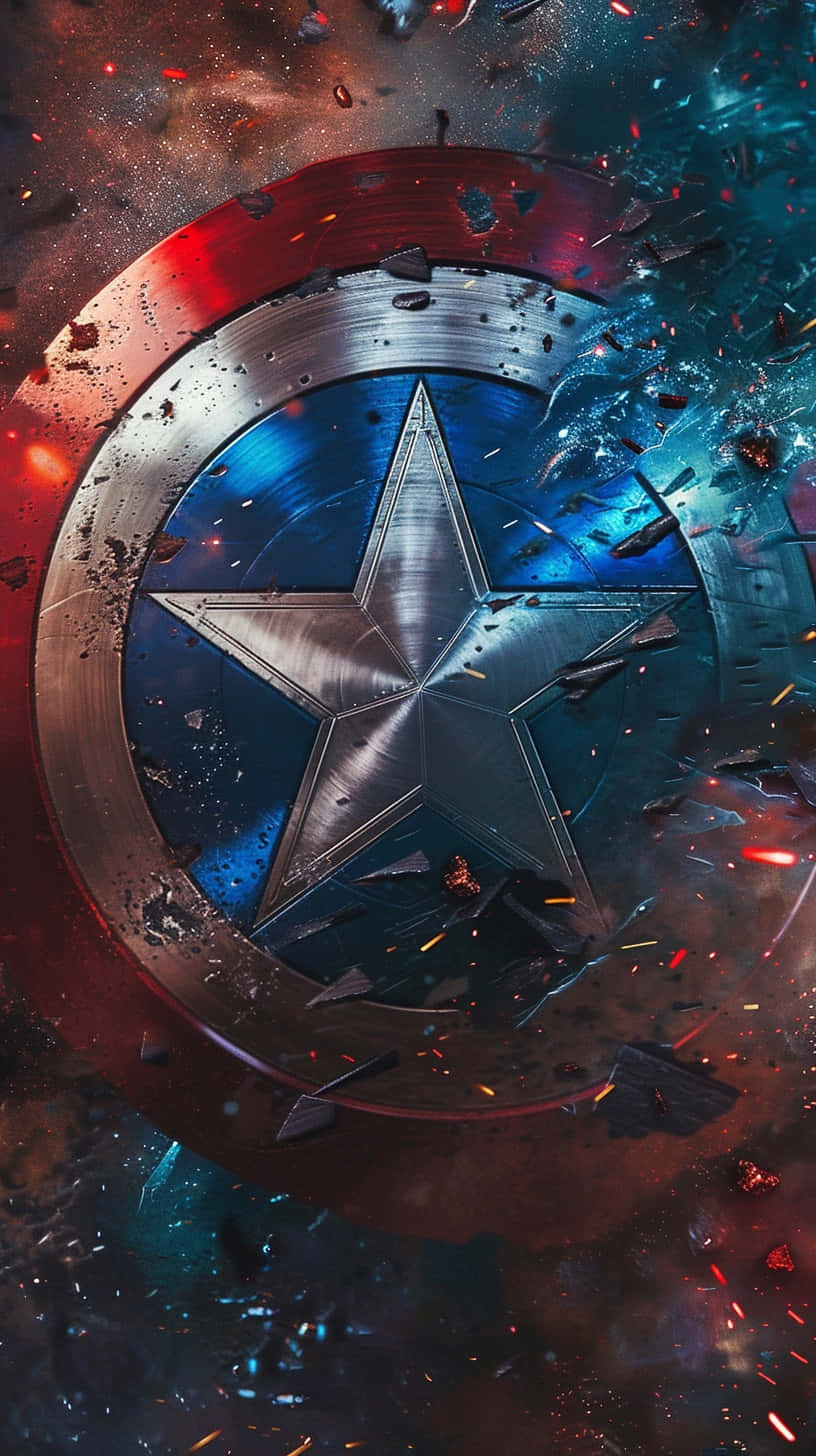 Captain America Shield Battle Damage Wallpaper