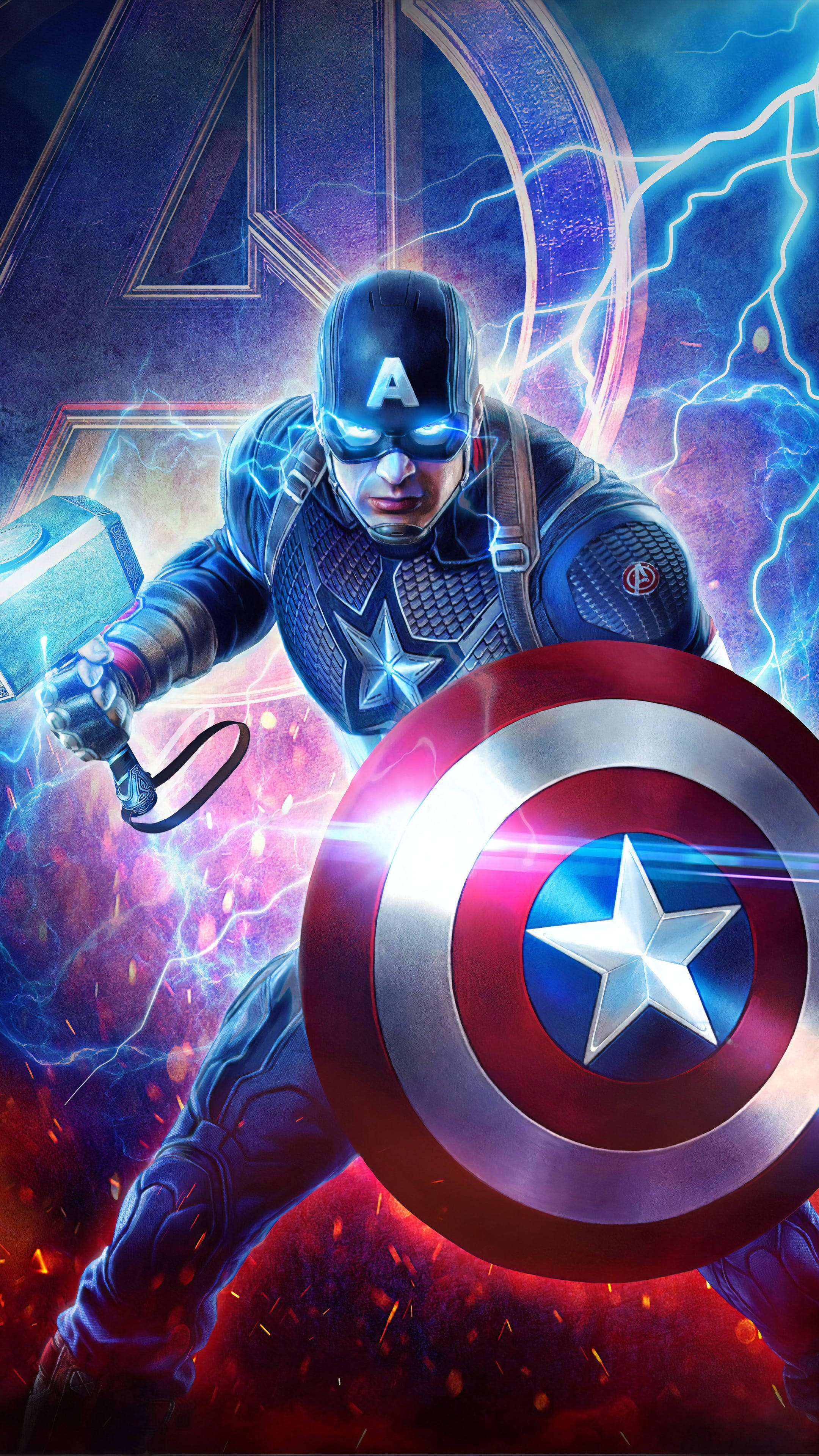 Captain America Shield Iphone Mjolnir Lightning Wallpaper