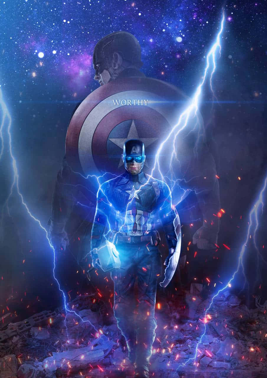 Captain America Worthy Of Mjölnir Fanart Wallpaper