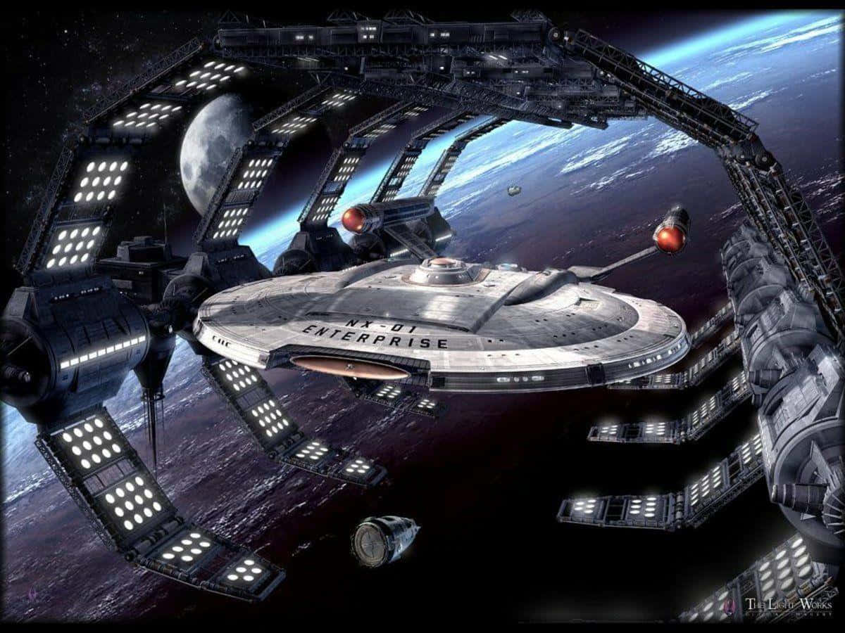 Captain Jonathan Archer Boldly Leads Enterprise Wallpaper