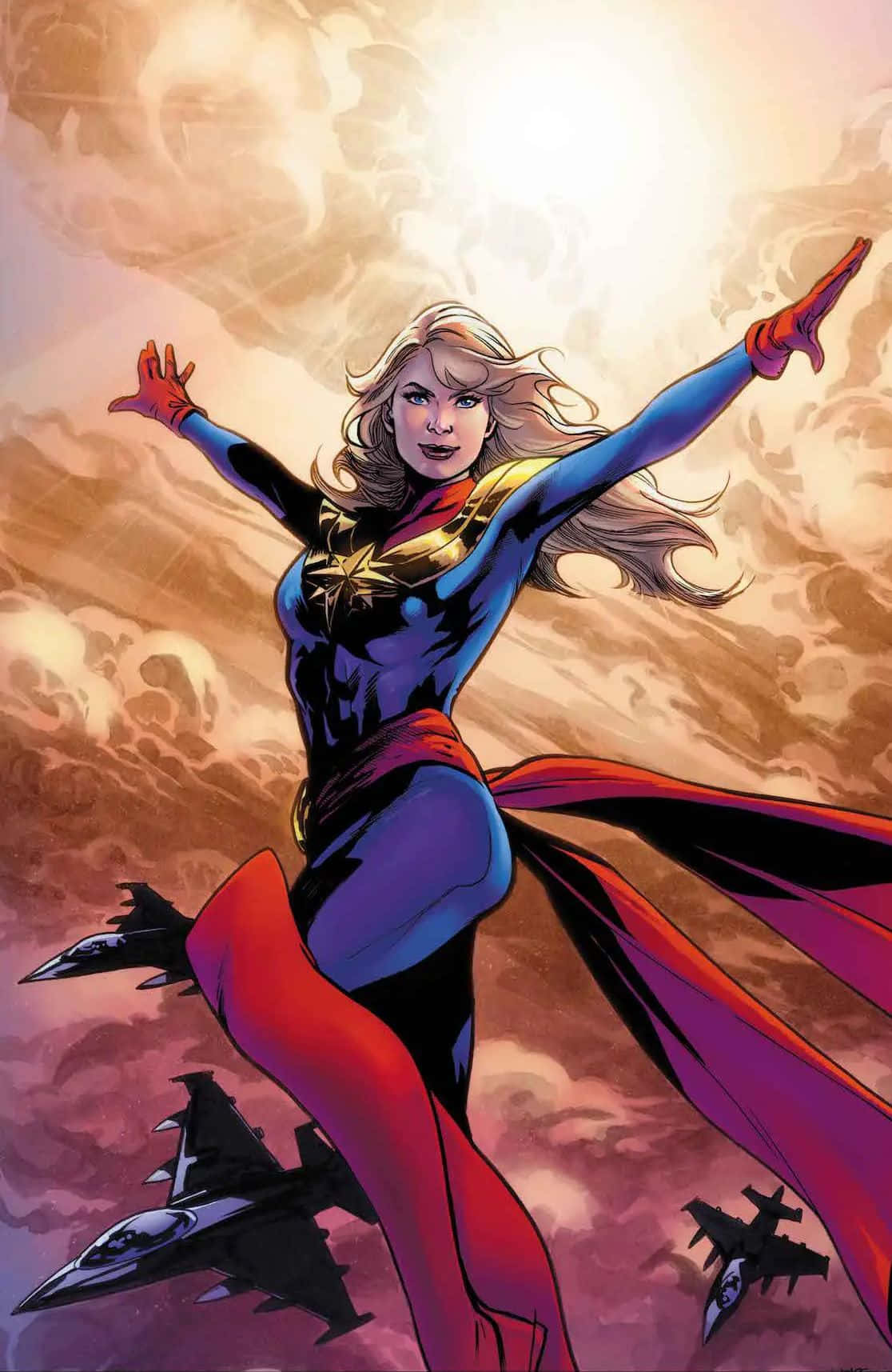 Captain Marvel Flying High Wallpaper