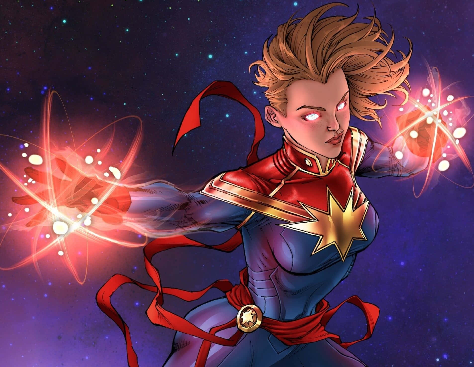 Captain Marvel Power Display Wallpaper