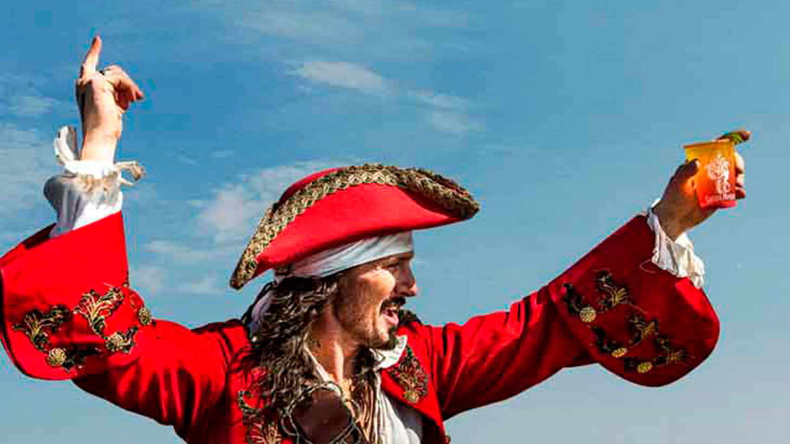 Captain Morgan Pose Sky Background Wallpaper