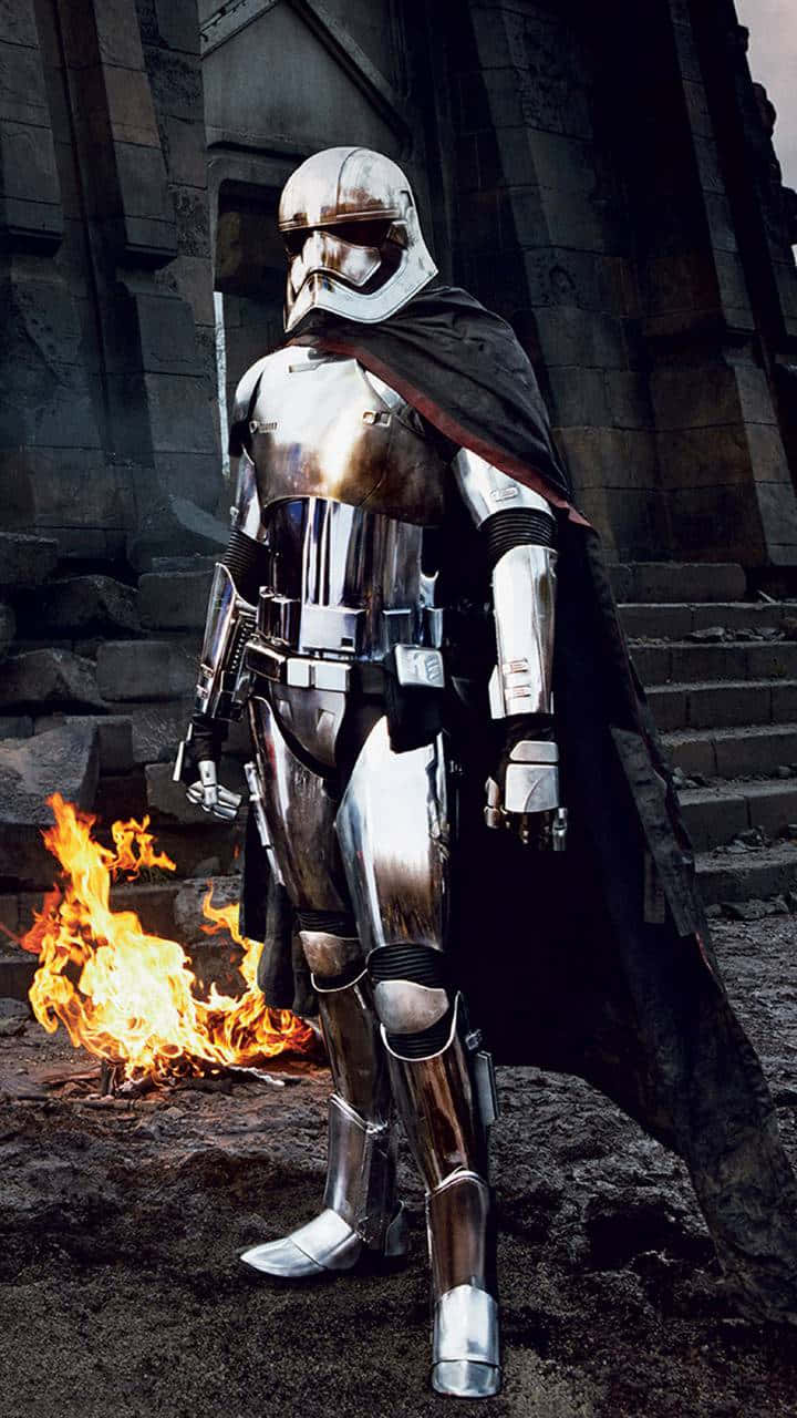 Captain Phasma Standing Tall In Her Shining Armor Wallpaper