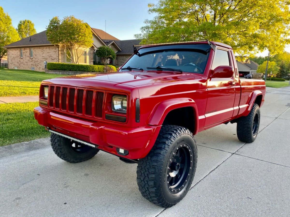 Caption: A Classic Jeep Comanche Off-road Adventure Wallpaper