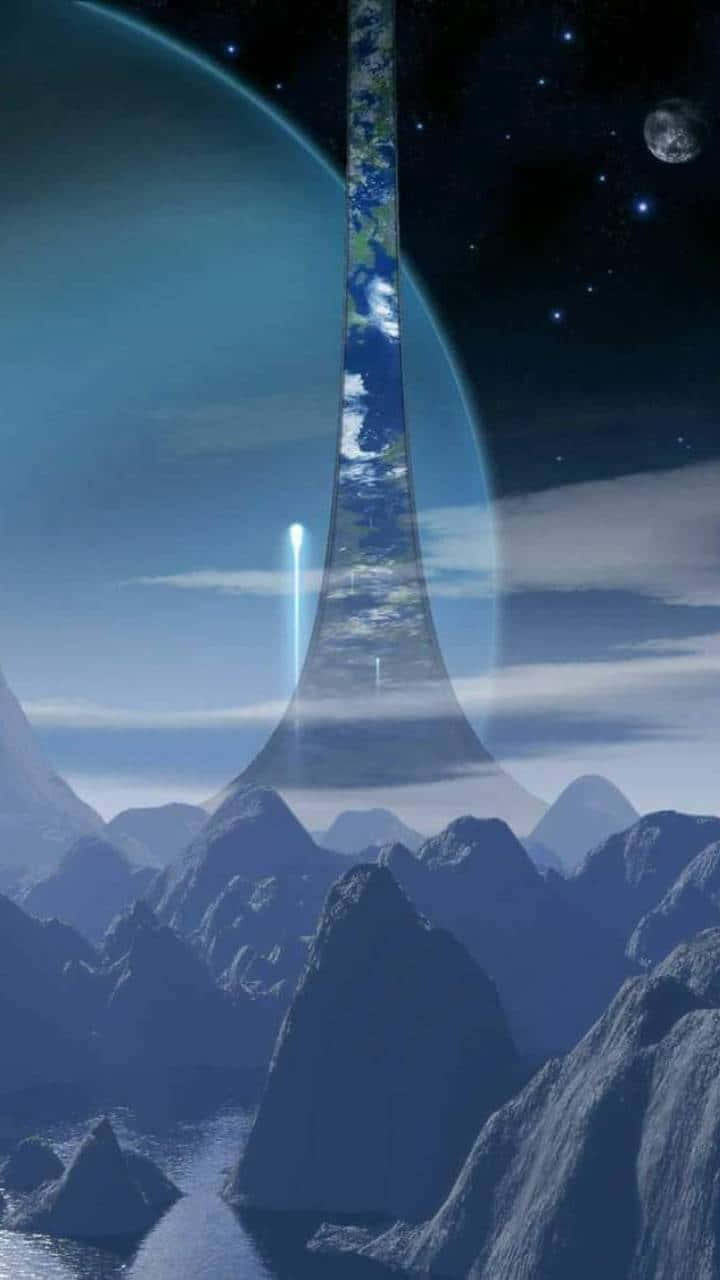 Caption: A Stunning Showcase Of The Iconic Halo Ring Wallpaper