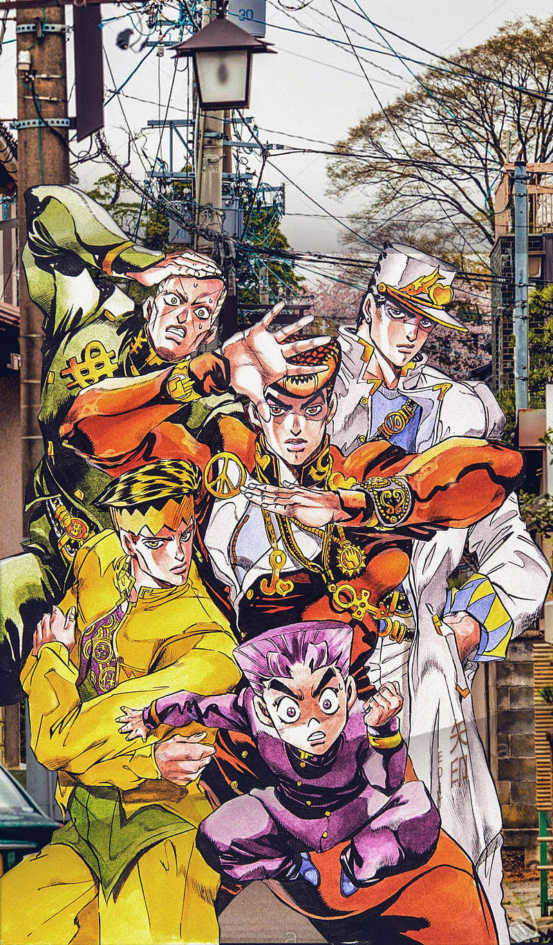 Caption: A Vivid Display Of Jojo's Anime Art For Iphone Wallpaper