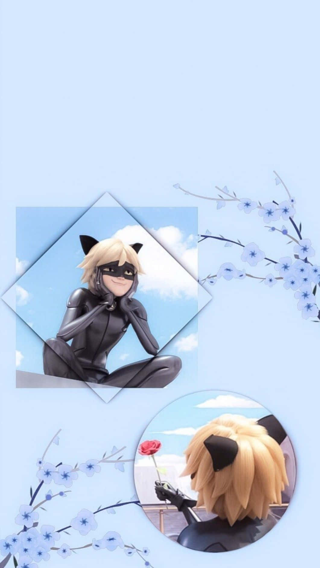 Caption: Adorable Cartoon Illustration Of Cute Cat Noir Wallpaper