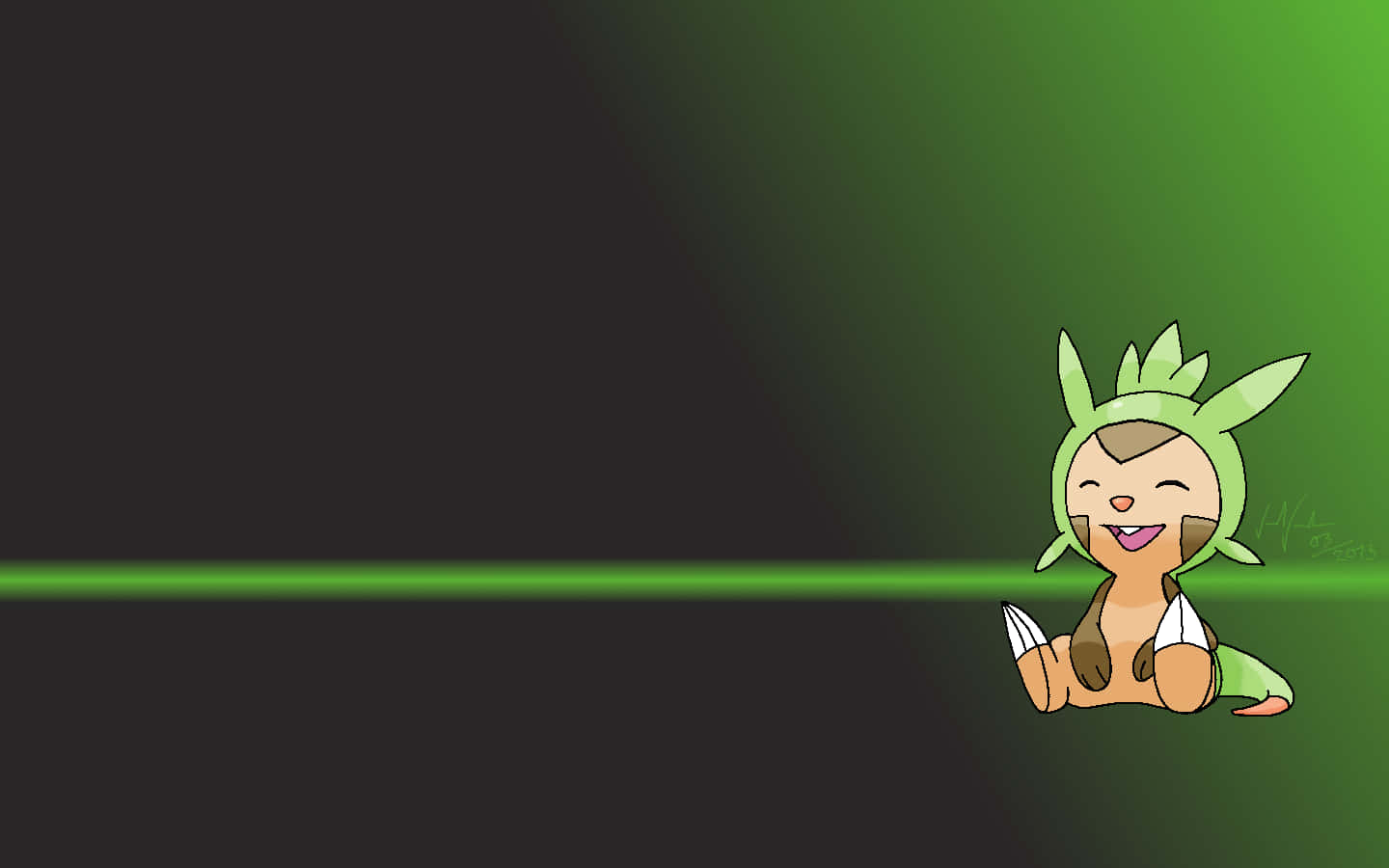 Caption: Adorable Chespin Smiling With Eyes Closed Wallpaper