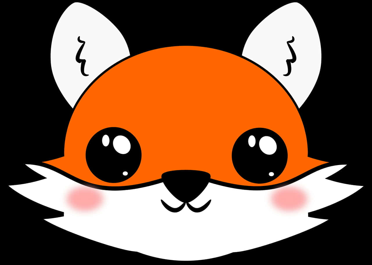 Caption: Adorable Kawaii Fox Illustration Wallpaper