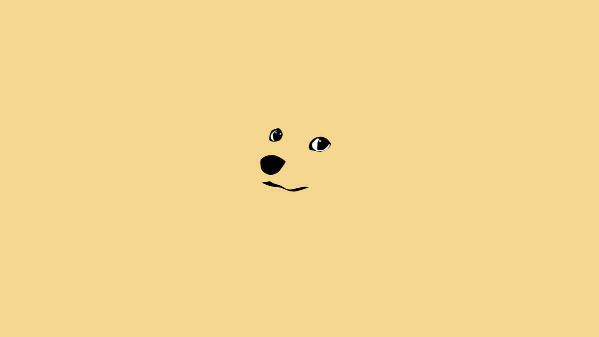 Caption: Adorable Minimalist Cartoon Doge Wallpaper