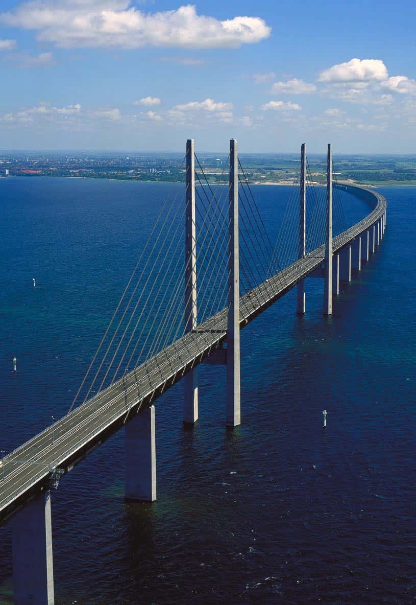 Caption: Aerial View Of The Oresund Bridge Wallpaper