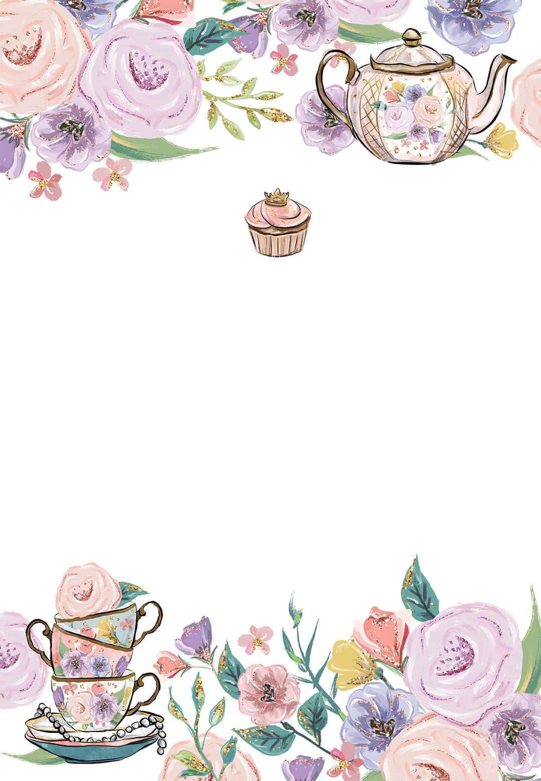 Caption: Aromatic Floral Tea In A Teacup Wallpaper