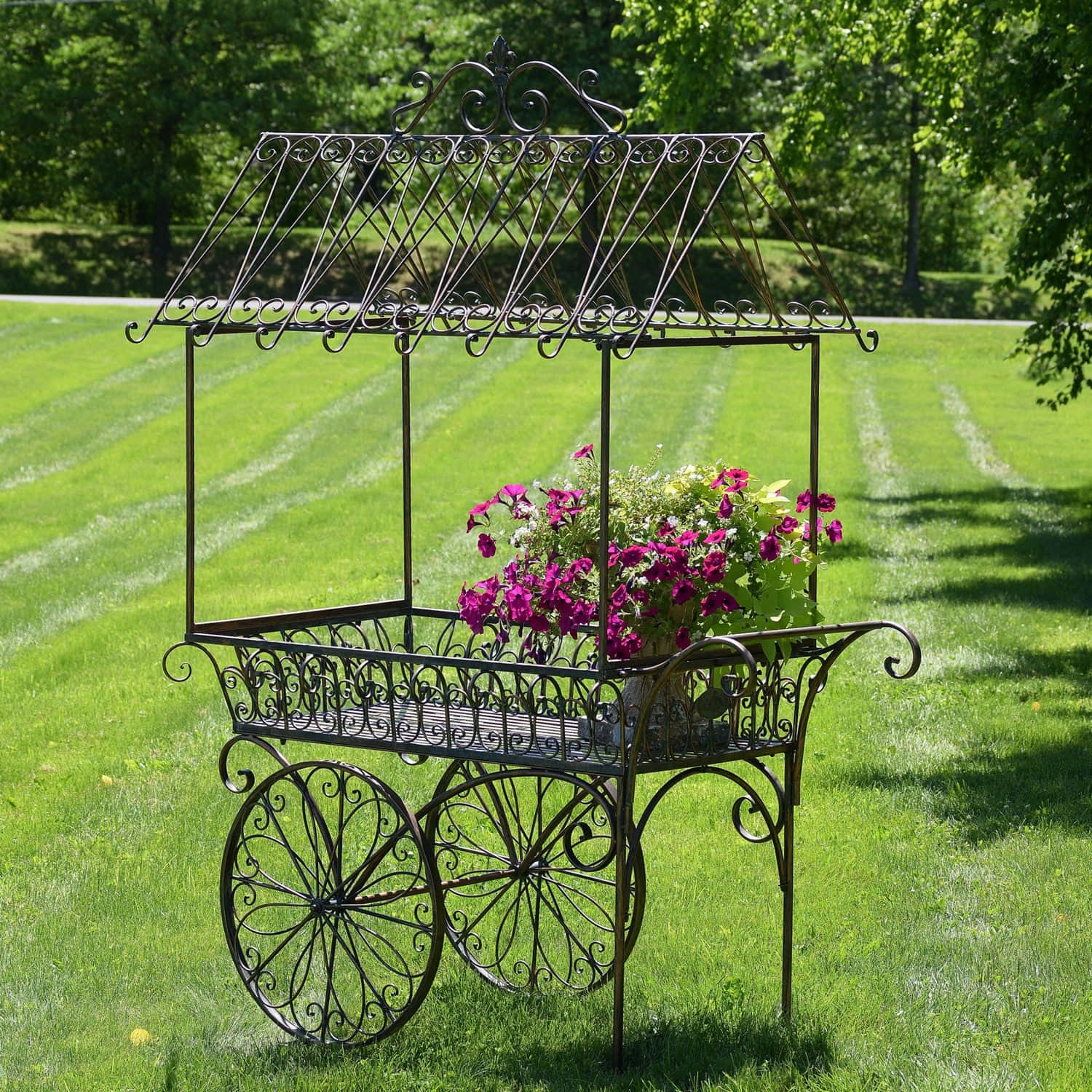 Caption: Beautiful And Colorful Flower Cart Wallpaper