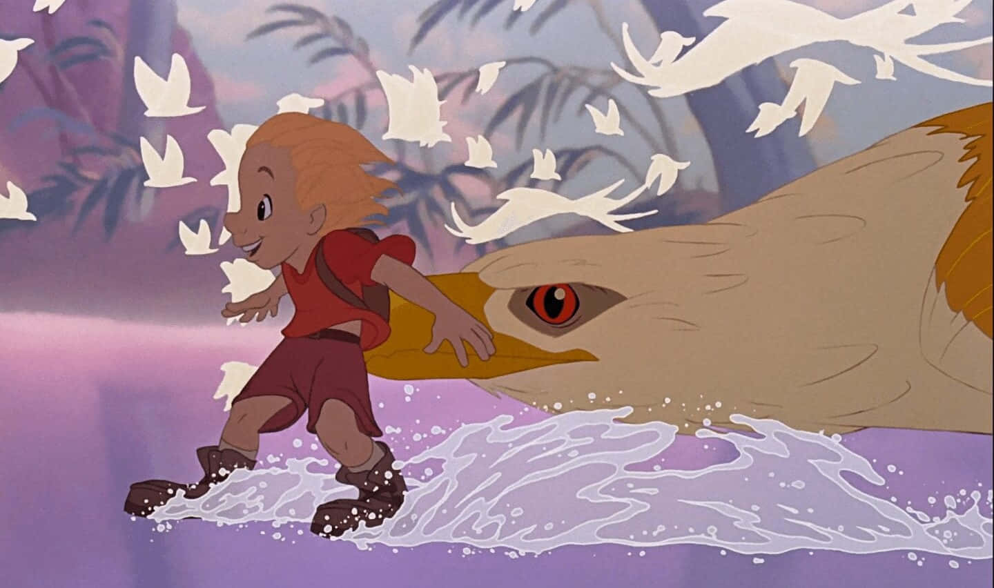 Caption: Bernard, Bianca, & Wilbur Soaring Through The Skies In The Rescuers Down Under Wallpaper