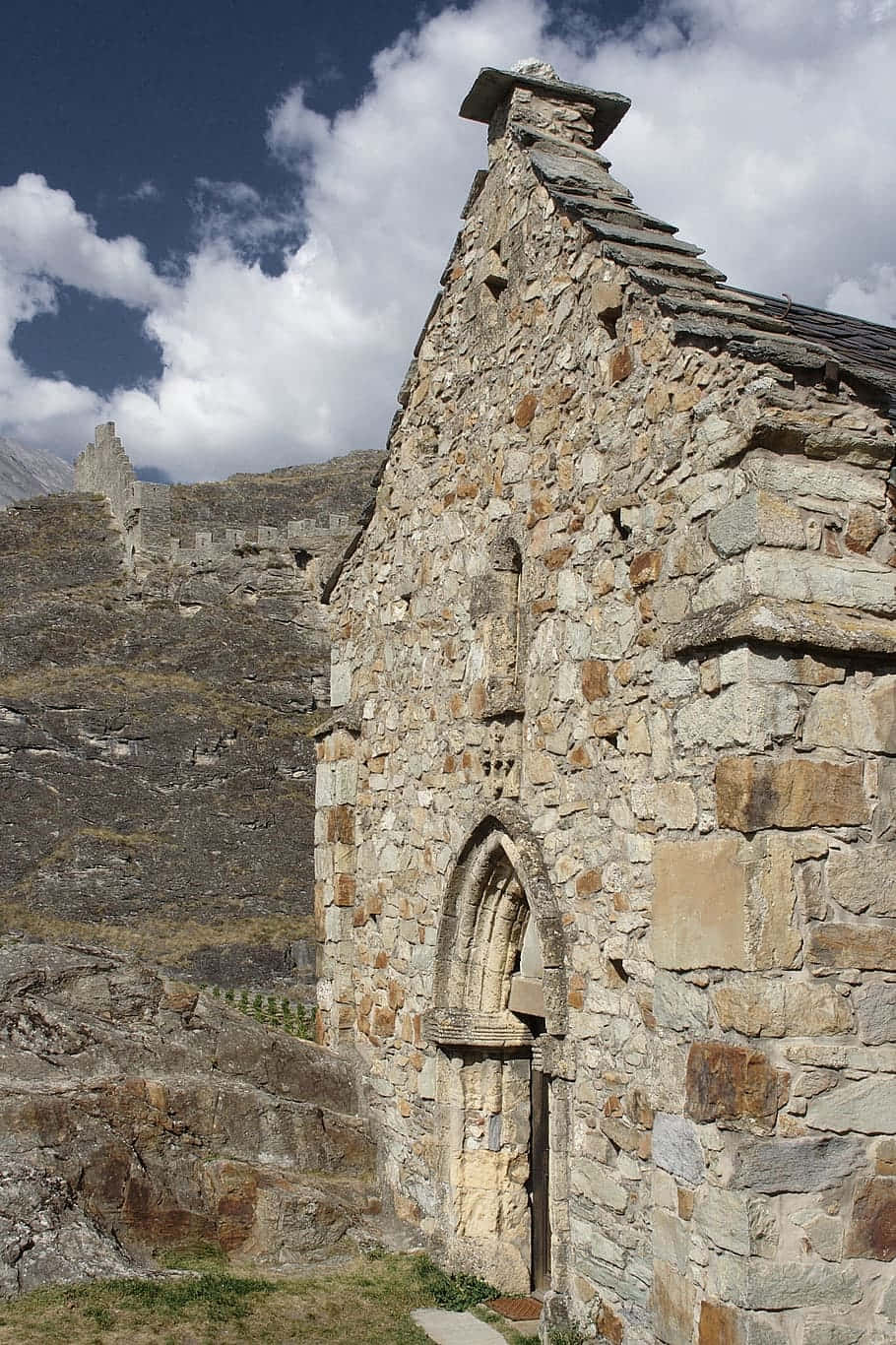 Caption: Breathtaking View Of Valère Basilica, Sion, Switzerland Wallpaper