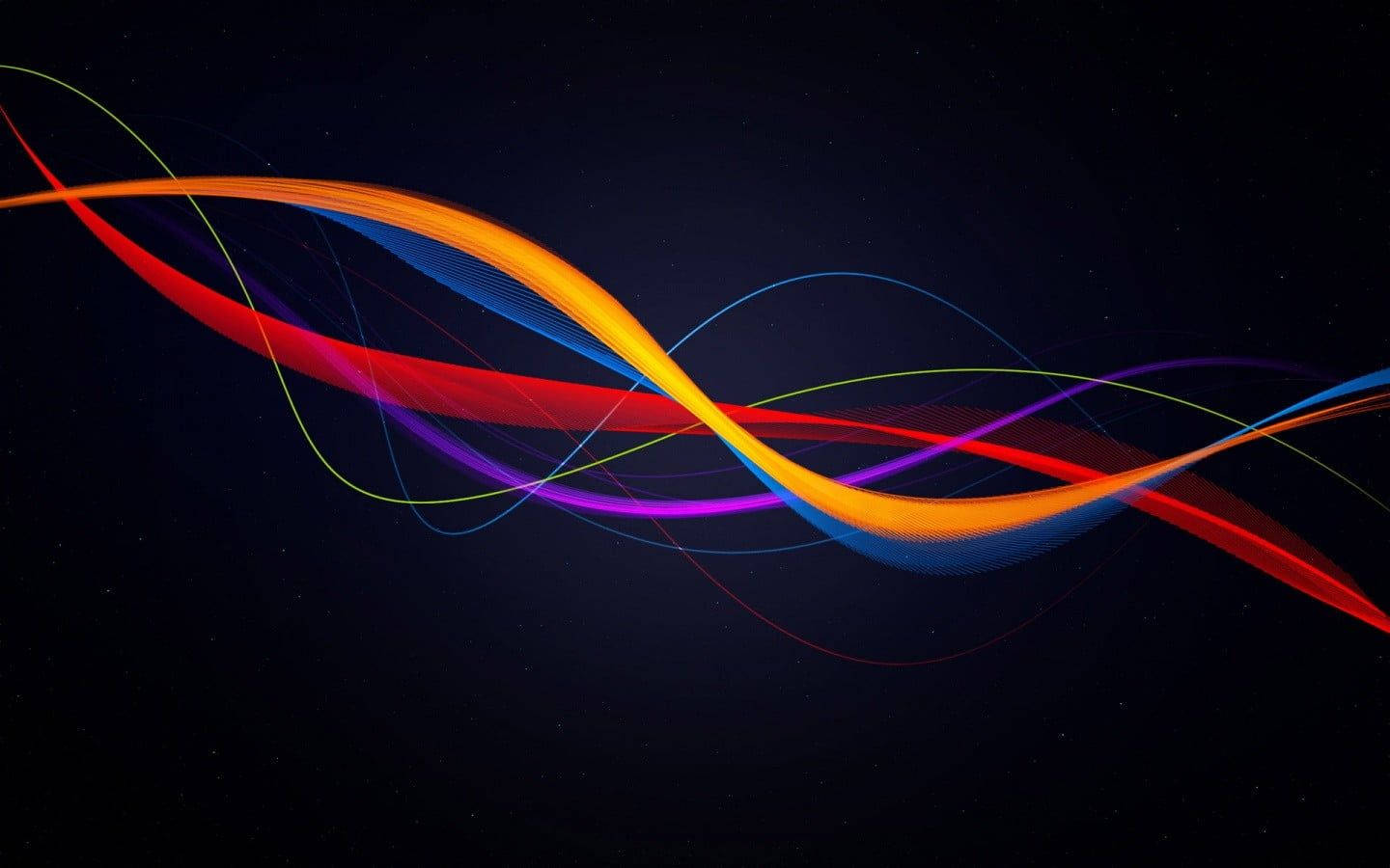 Caption: Captivating Neon Light Waves Artistry Wallpaper