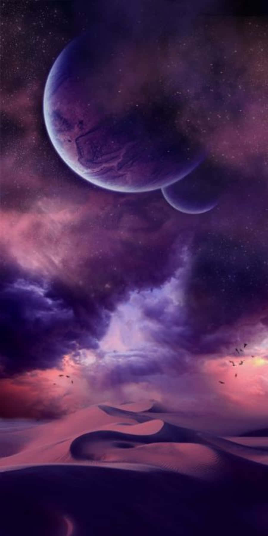 Caption: Celestial Bodies In The Night Sky Wallpaper