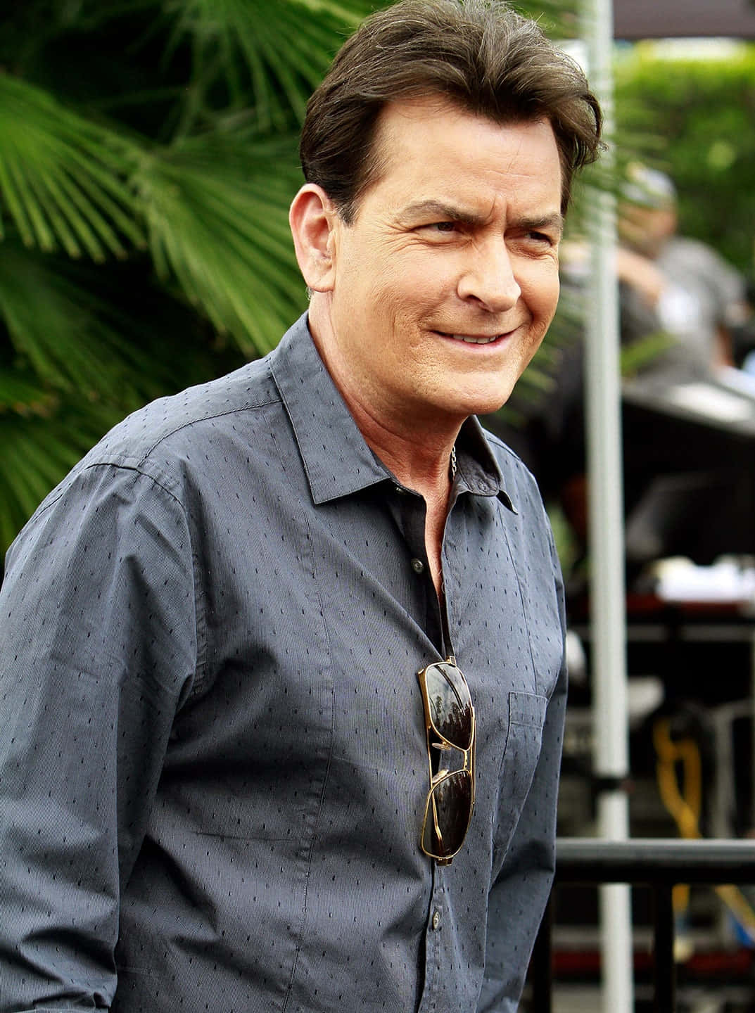 Caption: Charlie Sheen's Prodigiously Captivating Image Wallpaper