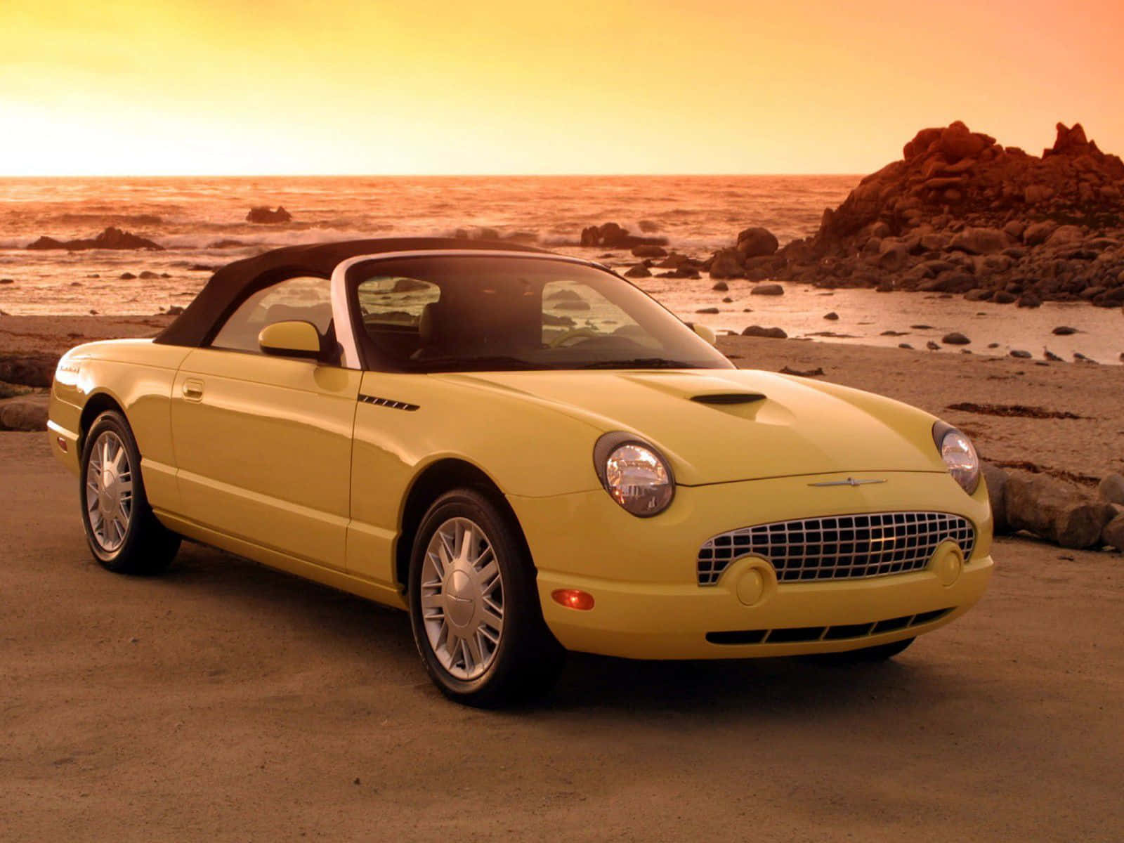 Caption: Classic Ford Thunderbird In Pristine Condition Wallpaper