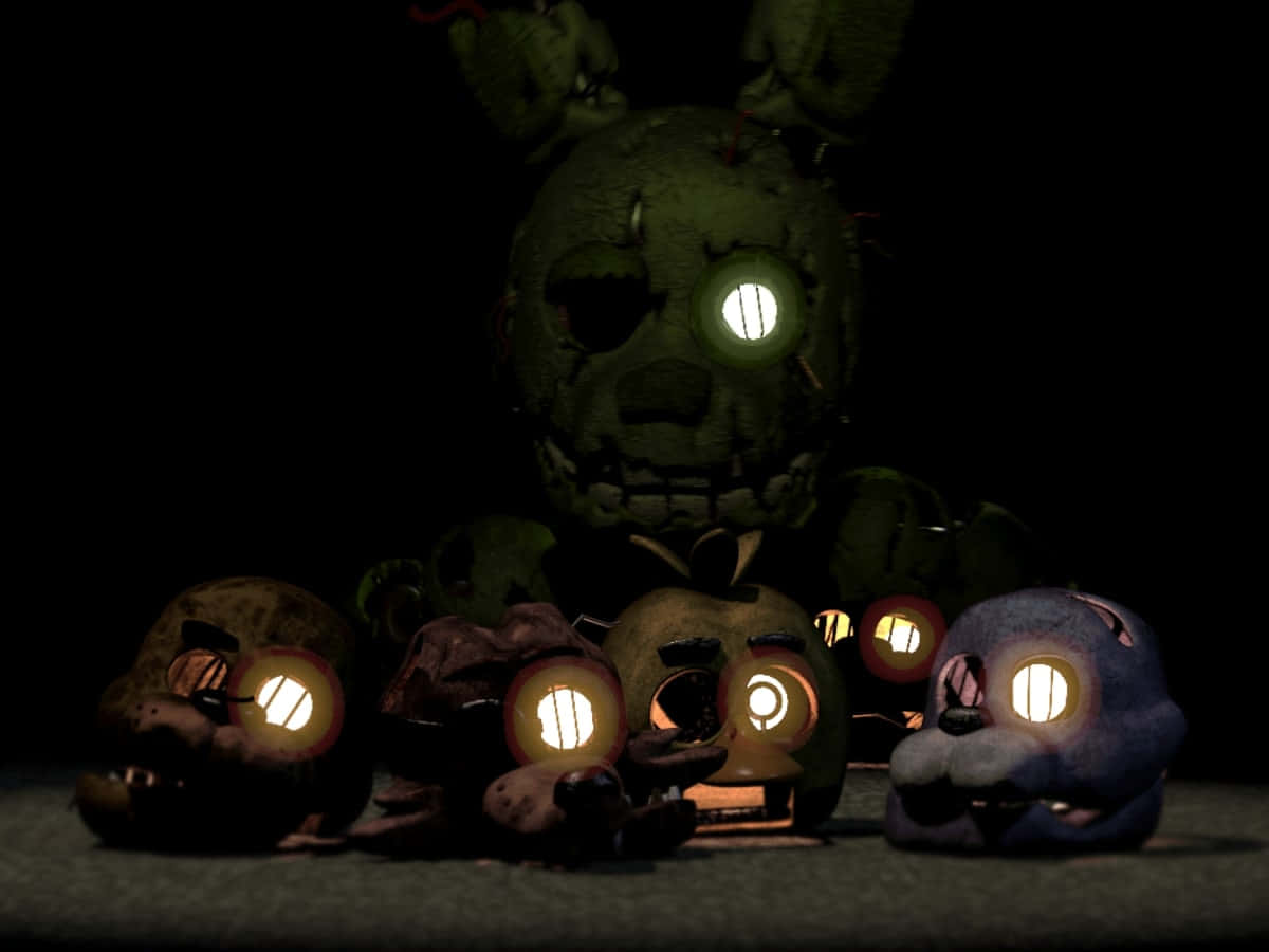 Caption: Creepy Springtrap Character From Five Nights At Freddy's Wallpaper