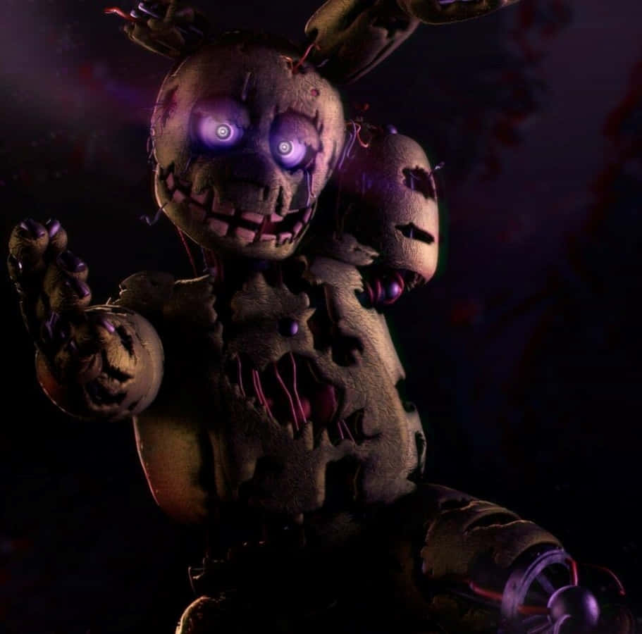 Caption: Creepy Springtrap Lurking In The Shadows Wallpaper