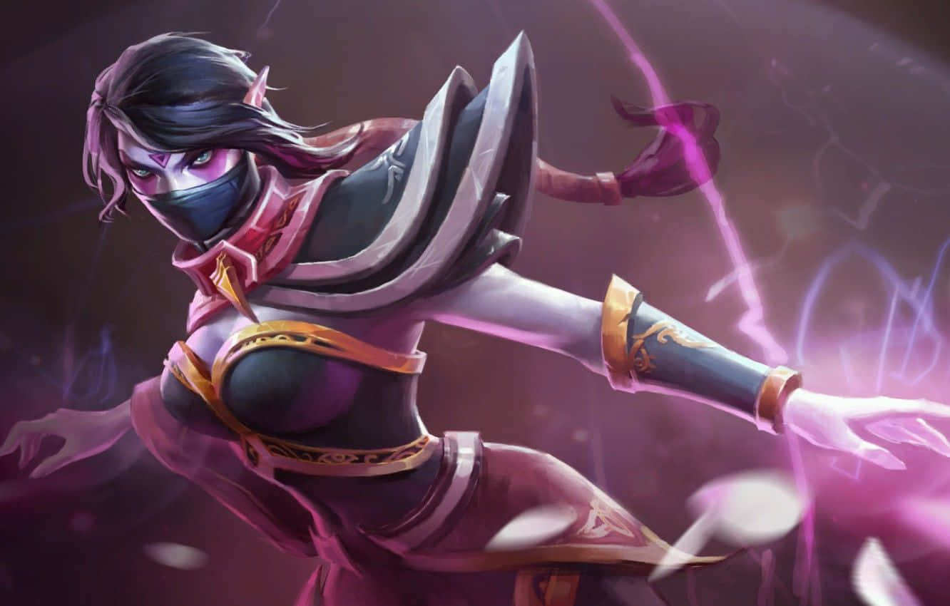 Caption: Deadly Precision - Templar Assassin Ready For Battle Wallpaper