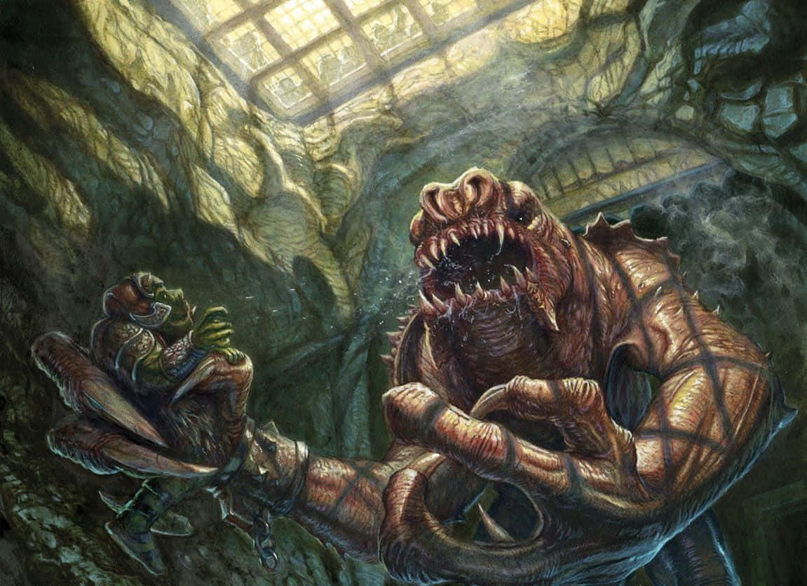 Caption: Defiant Rancor In The Wild Wallpaper