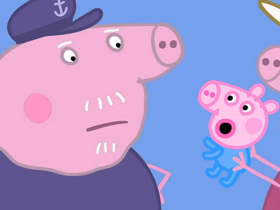 Caption: Delightful Grandpa Pig Illustration Wallpaper