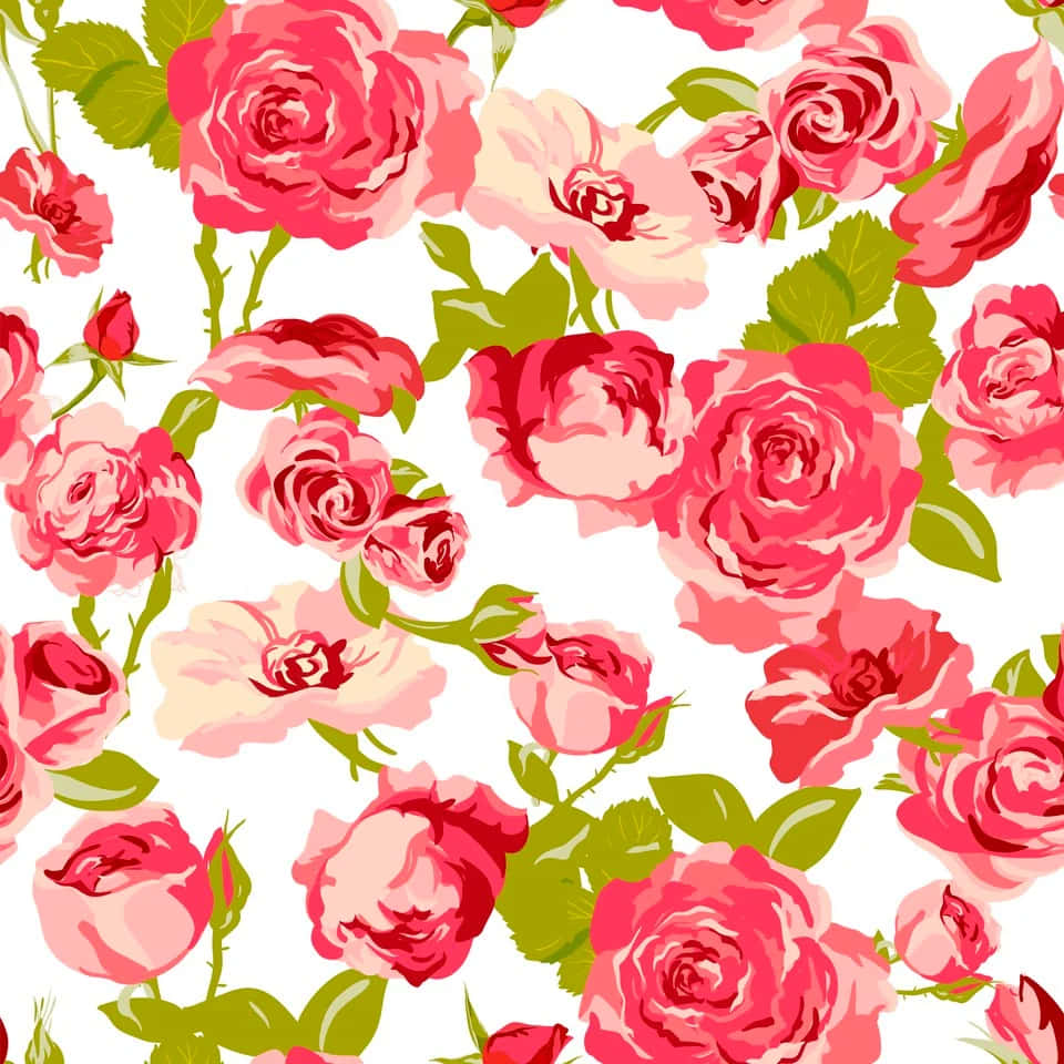 Caption: Elegant Rose Pattern Wallpaper Wallpaper