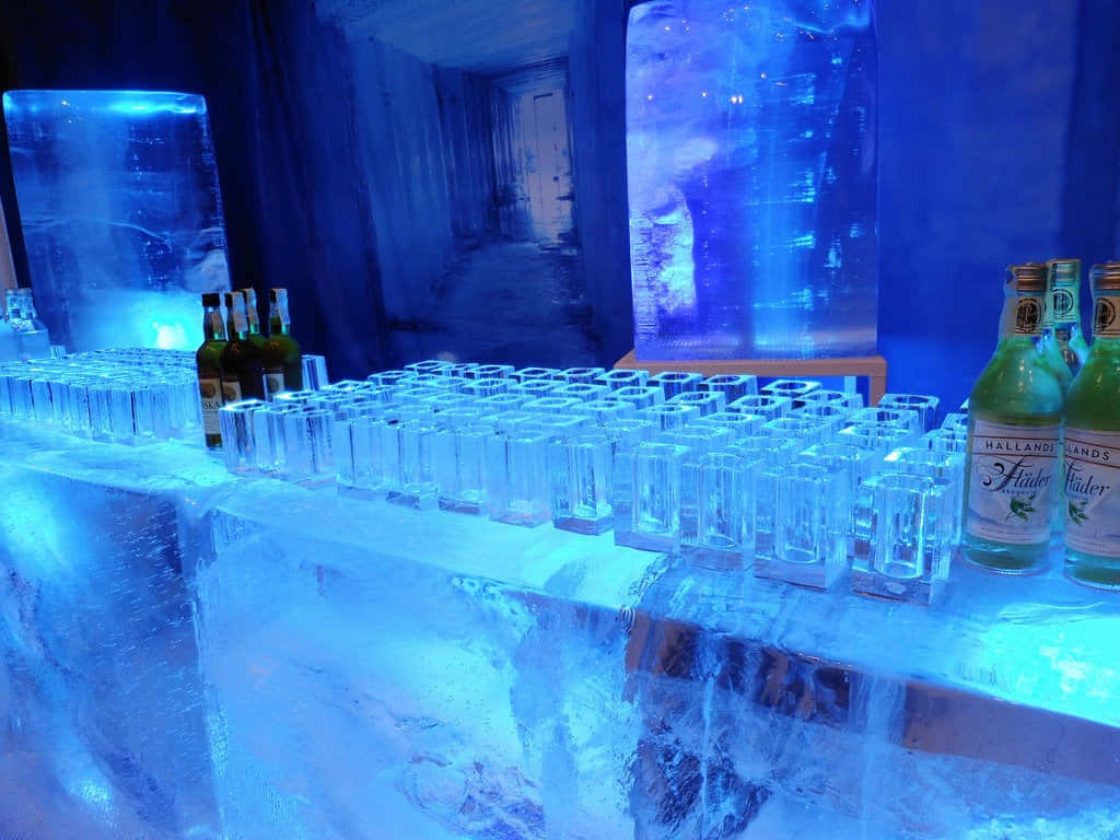 Caption: Enchanting Ice Hotel Suite Wallpaper