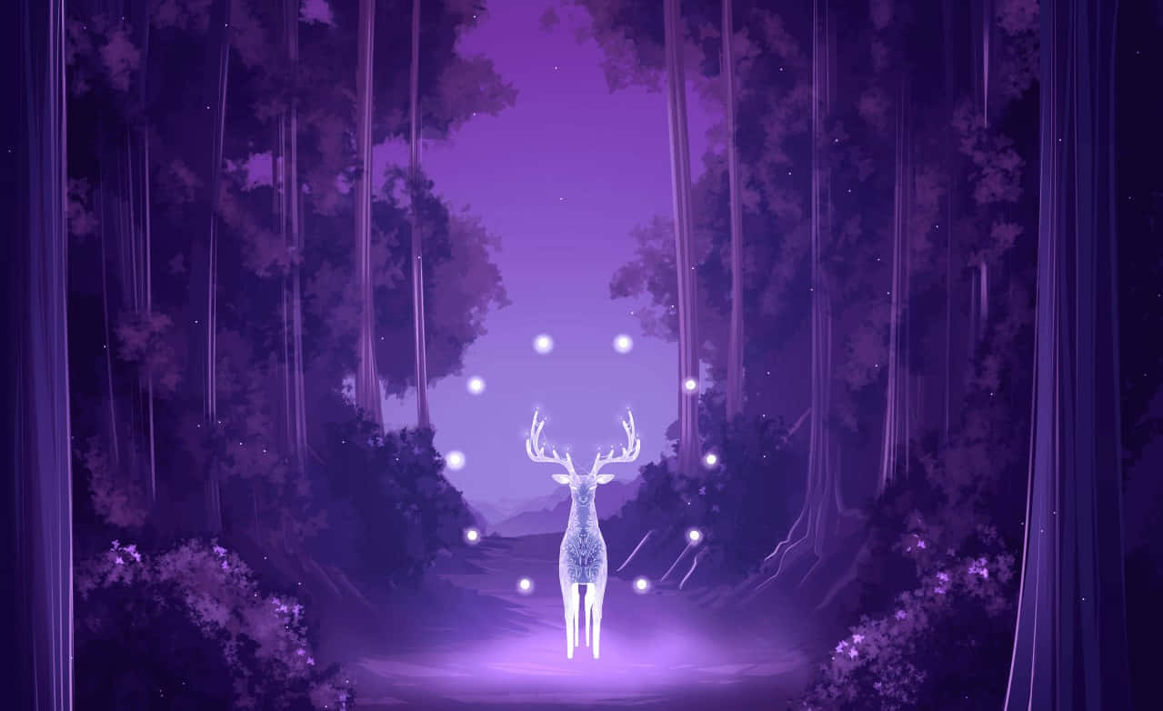 Caption: Enchanting Patronus Amidst The Forest Wallpaper