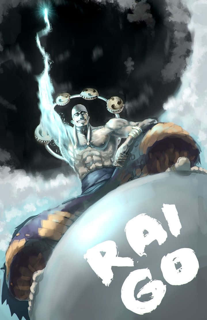 Caption: Enel, The Thunder God, Rules Over The Skies In One Piece Wallpaper