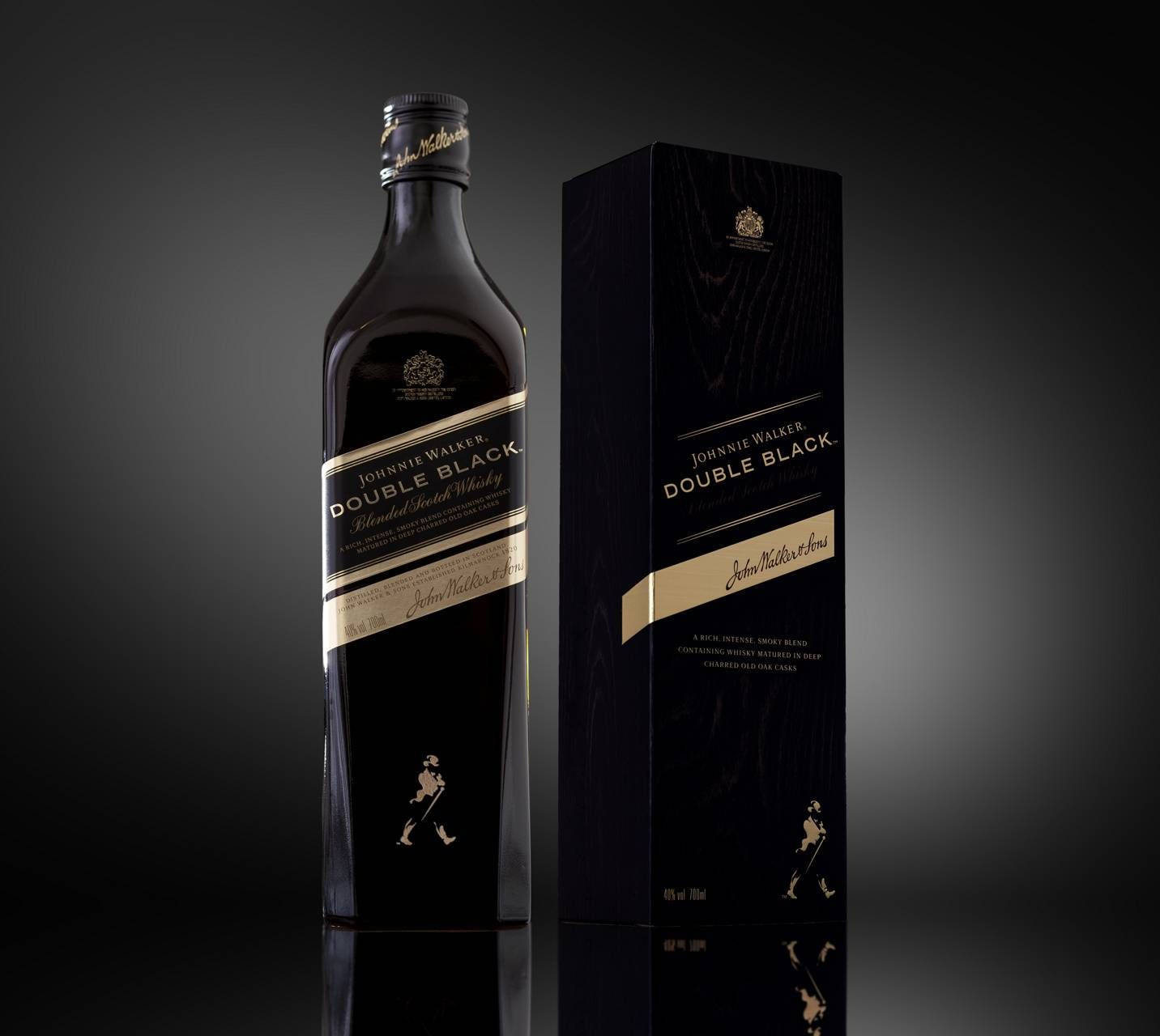 Caption: Exquisite Bottle Of Johnnie Walker Double Black Scotch Whisky Wallpaper