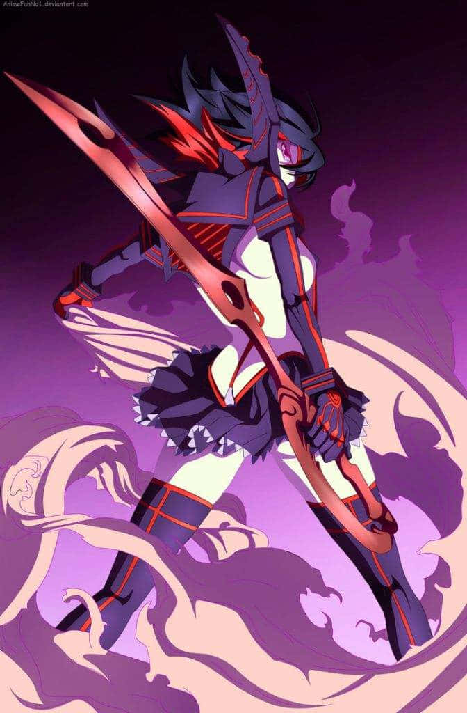 Caption: Fearless Ryuko Matoi In Action Wallpaper