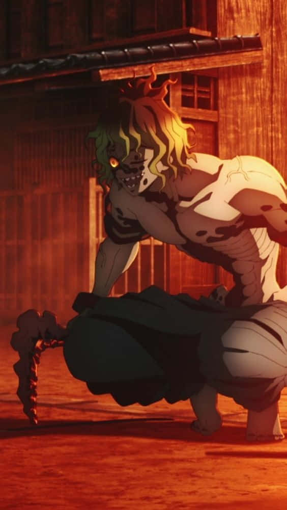 Caption: Fierce And Powerful Gyutaro From Demon Slayer Wallpaper