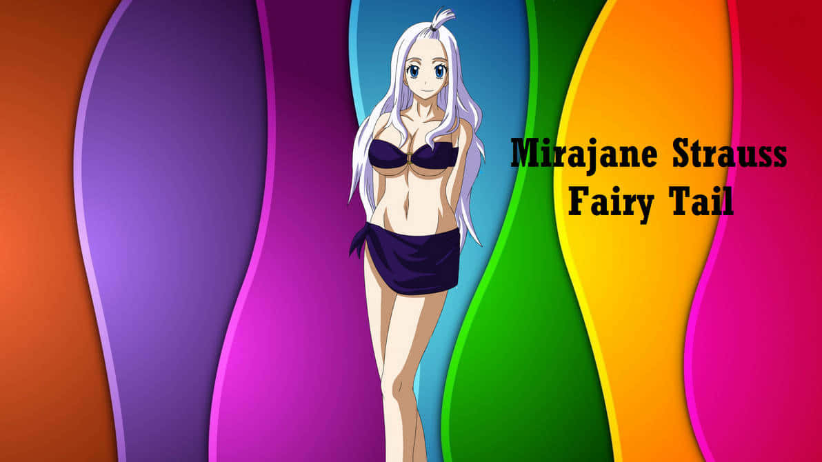 Caption: Fiery Mirajane Strauss In Battle Stance Wallpaper