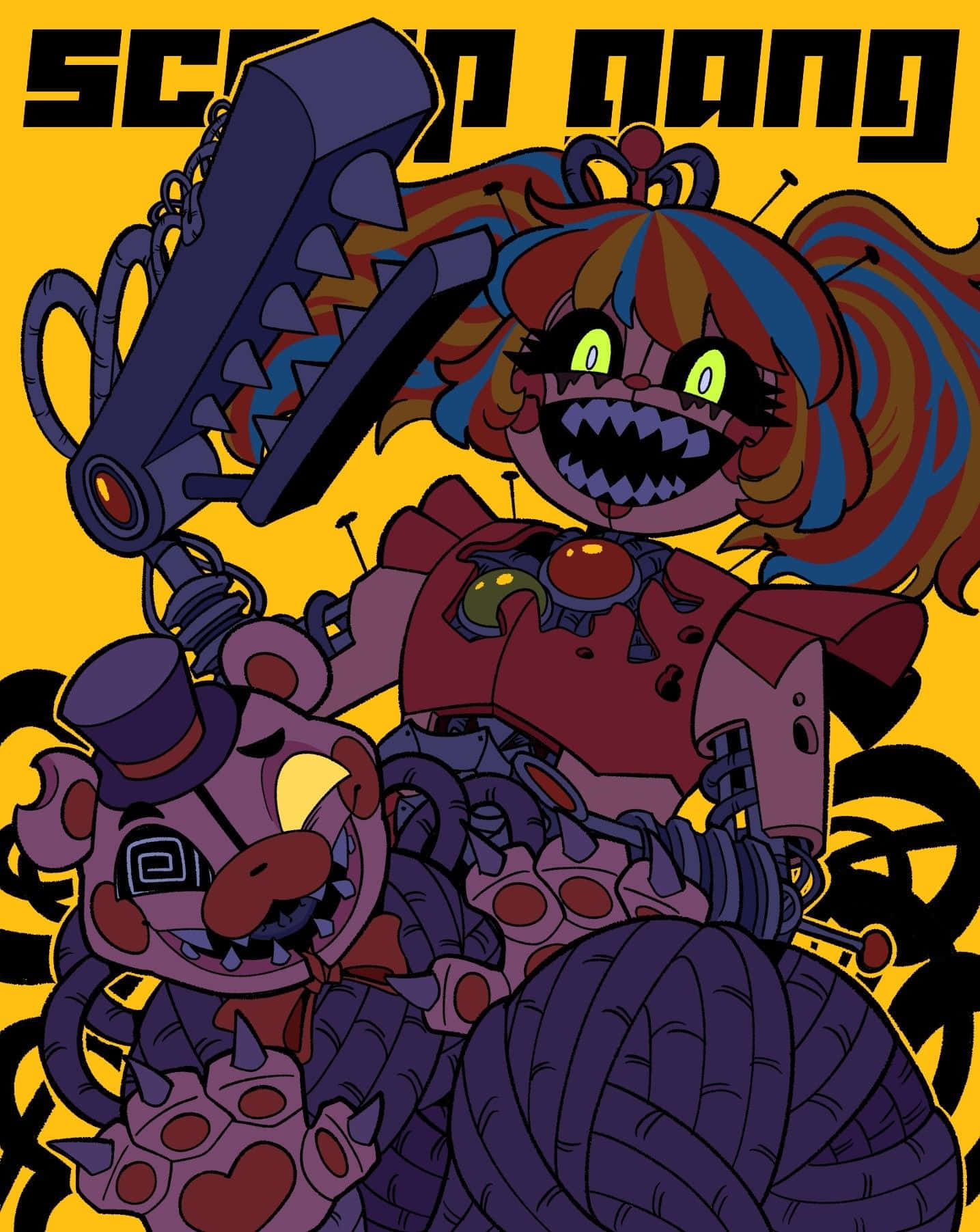 Caption: Frightening Scrap Baby In Action Wallpaper