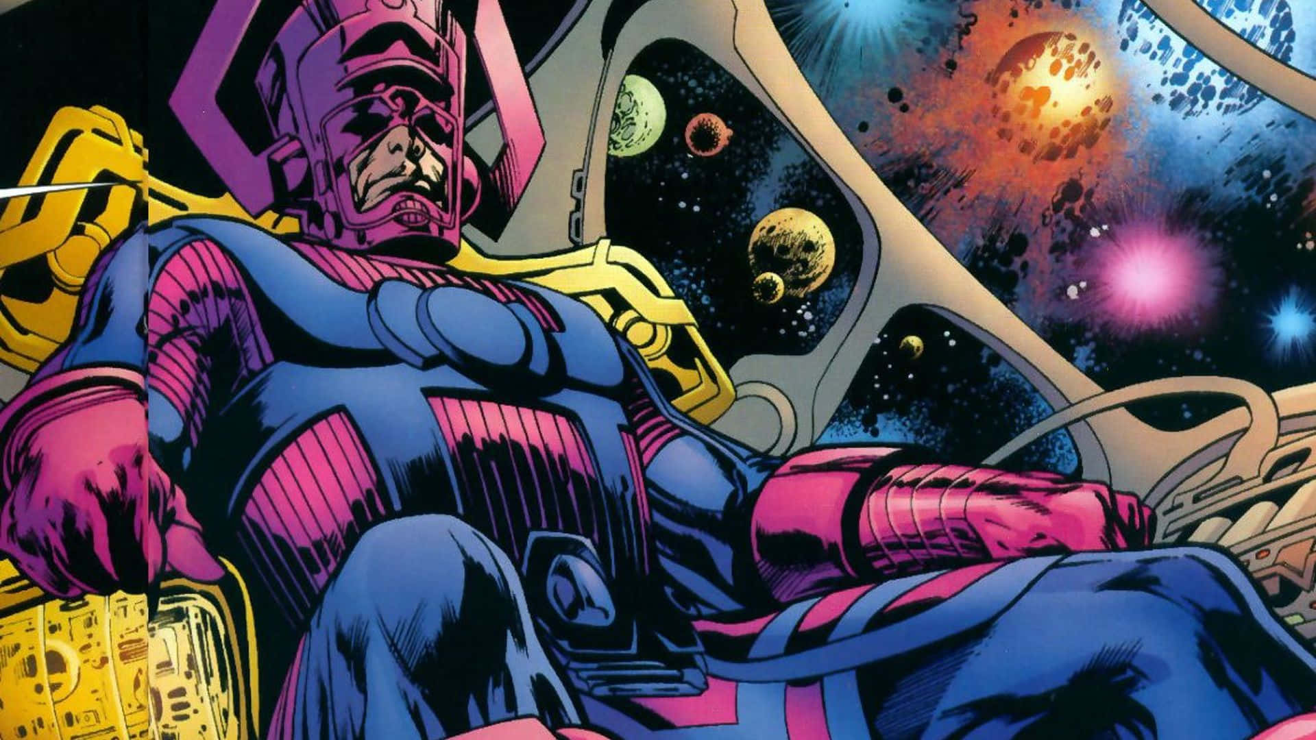 Caption: Galactus Devourer Of Worlds In The Cosmic Universe Wallpaper