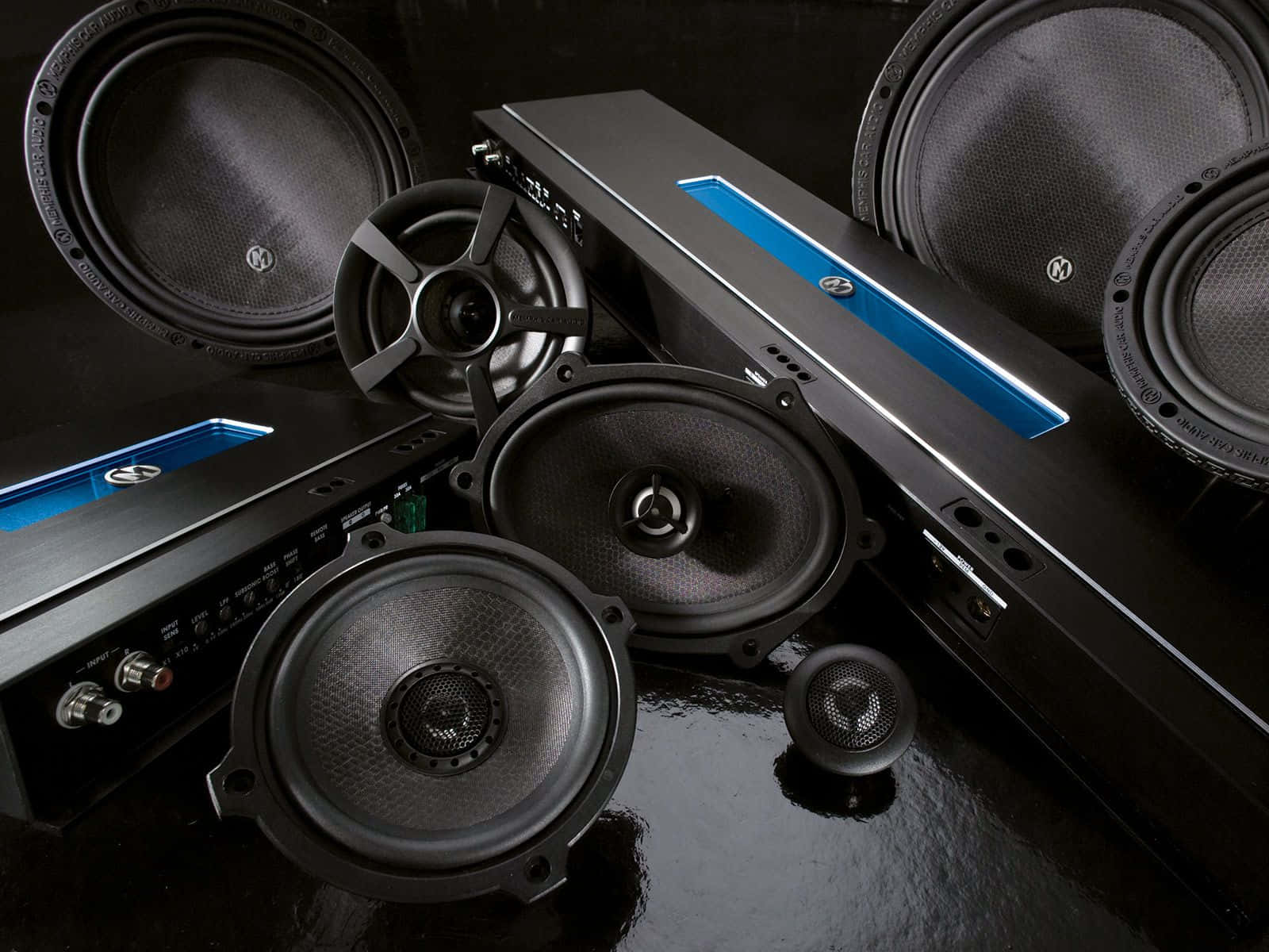 Caption: Impressive Car Audio System Setup Wallpaper