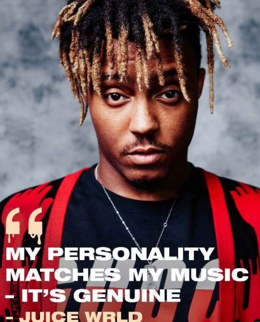 Caption: Inspirational Juice Wrld Quote On Artistic Background Wallpaper