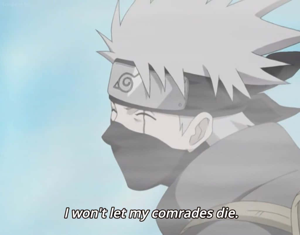 Caption: Inspirational Kakashi Quote On Endurance Wallpaper