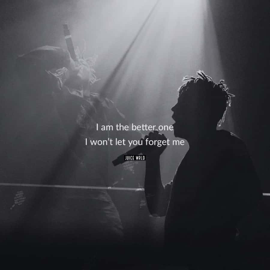 Caption: Inspiring Juice Wrld Quote For Self-growth Wallpaper